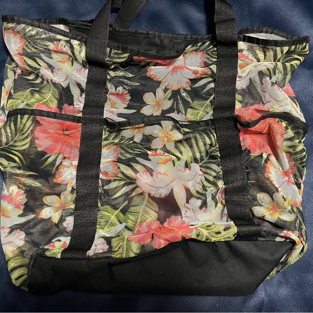 Floral Mesh Tote Bag